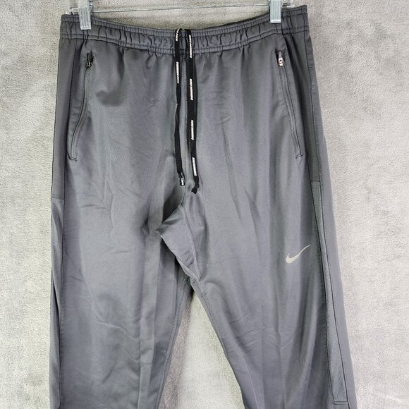 Mens Gray Nike Dri-Fit Athletic Fleece Pants Drawstring Elastic Waist Size M - Picture 4 of 14